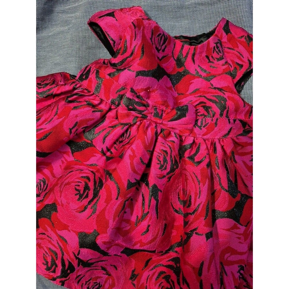 The Childrens Place Formal Fancy Dress Red Pink Black Size 9-12 Mo 16" Shoul-Him - Picture 4 of 4